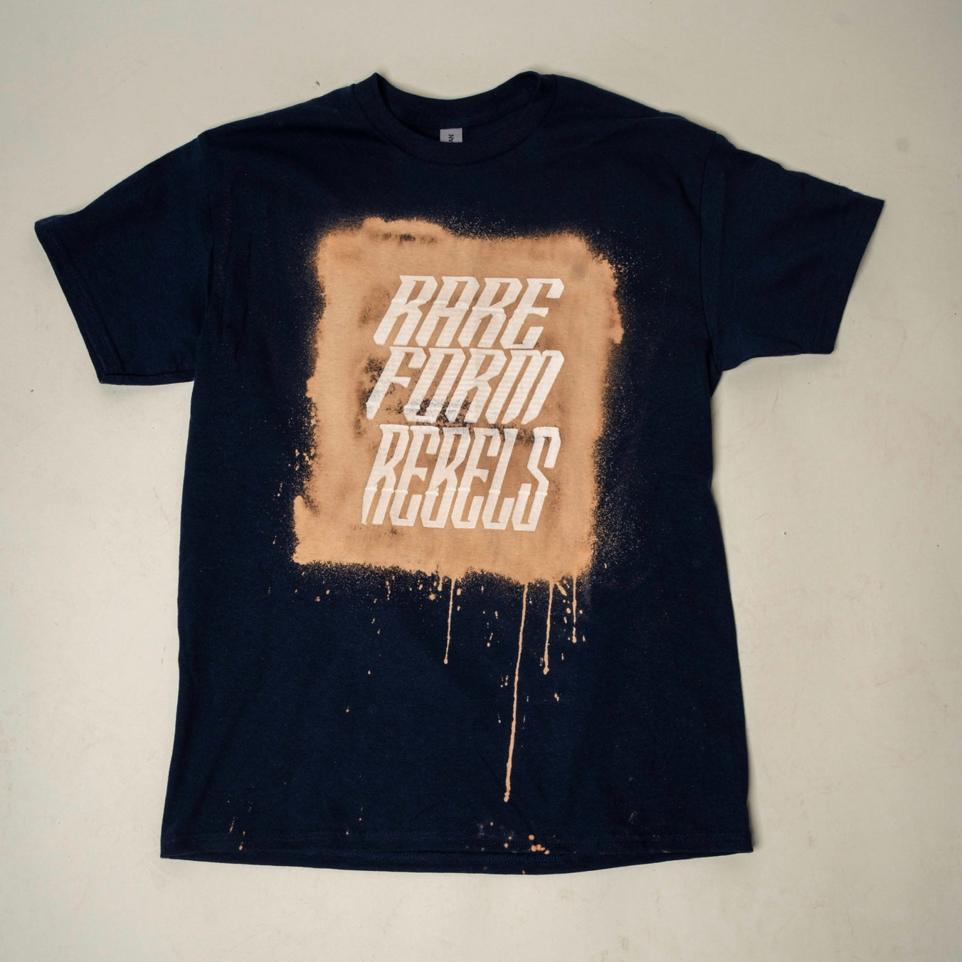 RARE FORM REBELS BLUE BLEACH BURNED TEE