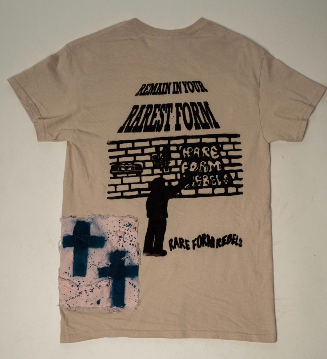 ONE OF ONE RARE FORM REBELS CYANOTYPE CROSS PATCH TEE